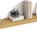 48 Inch Floating Shelves, 8 Inch Deep Floating Shelves for Wall, Hanging Shelf with Invisible Brackets, Deep Shelves for Bathroom, Bedroom, Living Room, Oak, Set of 2