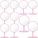 MAQUITA 10 Pcs Spa Party Mirrors Spa Party Supplies Desk Mirror Bulk Mirror for Sleepover Favors Makeup Mirrors for Sleepover Slumber Birthday Favors Gift (Pink)