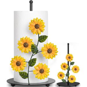 Sunflower Paper Towel Holder Sunflower Kitchen Decor and Accessories Yellow Farmhouse Paper Towel Holder Cute Kitchen Decor Sets Countertop Country Stuff Home Vintage Rustic Unique Counter Gift