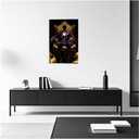 DOARTDO Black Man Wall Art Black and Gold Purple Pictures African American King Wall Decor Man Bedroom Painting Man Cave Canvas Prints for Men Framed (24.00" x 36.00")