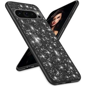 for Pixel 10/10 Pro Case Glitter Slim Sparkle Diamond TPU Bumper Full Body for Google Pixel 10/10 Pro Phone Case Women Girls Soft Shockproof Protection Cover