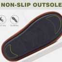 KuaiLu Mens House Memory Foam Slippers with Orthopedic Arch Support Comfy Warm Plush Lining Slip On Casual Pantuflas Mans Comfortable Bedroom Shoes Rubber Sole for Indoor&Outdoor Green Brown Size 10