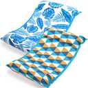 Jasonwell Water Hammock Pool Floats - Pack of 2 Fabric Inflatable Pool Hammock Float Floaties 4 in 1 (Saddle Lounge Chair Drifter) Lake Beach Floating Loungers Swimming Pool Rafts Toys for Adults (Large)