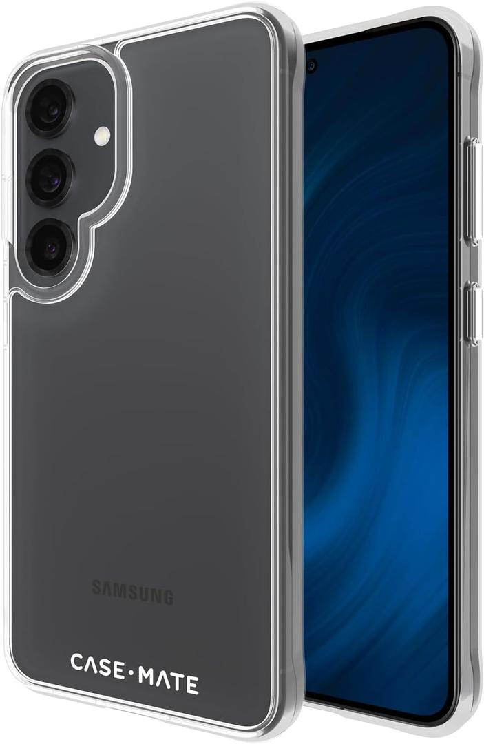 Case-Mate Tough Samsung Galaxy S25 Case [Wireless Charging] Rugged Phone Cover with 12ft Drop Protection - Anti-Yellowing Heavy Duty Protective Case for Samsung Galaxy S25 6.2" - Clear