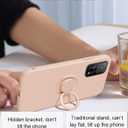 Compatible with Xiaomi Mi 10T Pro Case with Ring Kickstand Green,for Xiaomi Mi 10T Pro Phone Case Silicone Liquid with Soft Microfiber Lining Slim Shockproof Protective Cover (Pink)