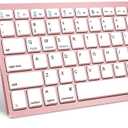 Wireless Bluetooth Keyboard and Mouse Set, Portable Slim Silent Cordless Keyboard and Mouse Combo Compatible with iPad/Mac/MacBook/Android/Windows/PC/Computer (Rose Gold)