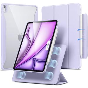 ESR for iPad Air 13 Inch Case M4/M3/M2 (2026/2025/2024) with Pencil Holder, Removable Magnetic Cover, Vertical Stand, Fully Supports Pencil Pro and Pencil(USB-C), Rebound 360 Series, Light Purple