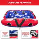 Airhead Mable Towable Tube for Boating, 3 Rider Inflatable Boat Tube for Water Tubing, Heavy Duty Full Nylon Cover, EVA Foam Pads, Dual Tow Point, Patented Speed Safety Valve