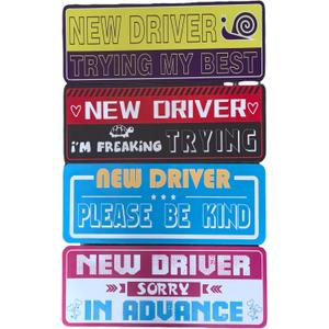 4 Pcs Student Driver Magnetic Car Stickers for Beginners, New Magnetic Student Driver Stickers Signs for Car, Bumper Safety Decoration Supplies, Suitable for Students and Novices as Auxiliary Equipment