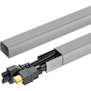 Yecaye 142in Wall Cord Hider for 2-3 Cords, On-Wall Cord Cover Channel, Cable Concealer, Cable Cover Cords Management for Home Office, W0.94in H0.47in, Grey
