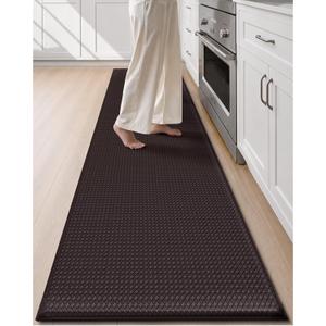 Color&Geometry Wide Kitchen Floor Mat 24x108 Anti Fatigue Easy Clean, Brown, 108"L x 24"W x 0.4"Th