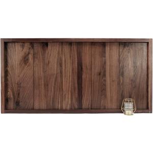 40 x 20 Inches Extra Large Extra Long Rectangle Black Walnut Wood Ottoman Tray, Serve Tea, Coffee Classic Wooden Decorative Walnut Serving Tray