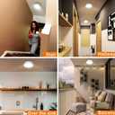 TOOWELL Motion Sensor Ceiling Light Battery Operated Indoor/Outdoor LED Ceiling Lights for Closet Hallway Pantry Laundry Stairs Garage Bathroom Shower Porch Shed Wall 400LM Motion Activated Light