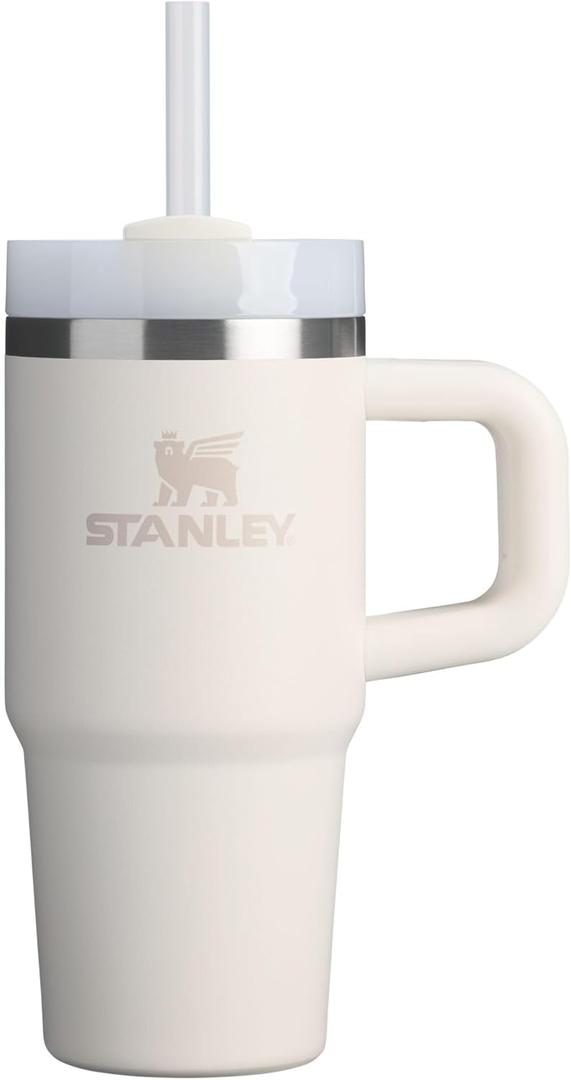 STANLEY Quencher H2.0 Tumbler with Handle and Straw 14 oz | Flowstate 3-Position Lid | Cup Holder Compatible for Travel | Insulated Stainless Steel Cup | BPA-Free | Cream 2.0