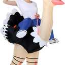 Poptrend Inflatable Ostrich Costume for Adults, Funny Halloween Blow-Up Costume for Men Women Cosplay Party Riding Animals Suit