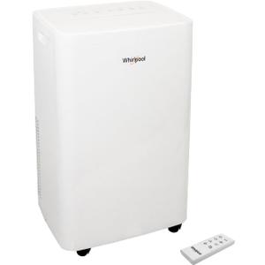 Whirlpool 14,000 BTU Portable Air Conditioner with Dehumidifier for Living Room, Apartment, or Bedroom, 115V, Portable AC for Large Rooms up to 700 Square Feet with Remote, 3 Speeds, and Timer, White