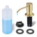Gold Soap Dispenser for Kitchen Sink, WEWE Brushed Gold Soap Dispenser with Long Spout and Gold Soap Pump Built in Countertop Under Sink Stainless Steel