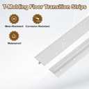 uxcell 3Pcs 4ft x 0.79" T Molding Floor Transition Strips, Aluminium Alloy Vinyl Flooring Gap Trim for Joining Laminate Planks Tiles Floor Gaps, Matte White