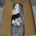 Electric Throw Heated Throw 50''x60'', Striped Flannel & Thicker Sherpa, 5 Heat Settings & 4 Hour Auto Off with FCC/ETL Certified, Overheat Protection & Machine Washable, Great Gift, Light Grey