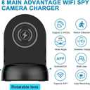 Dome Security Camera, 2.4/5GHz Smart Indoor Baby/Pet Monitoring Cam with Wirless Charger, Motion Detection, Phone APP, Rotate Lens 250Viewing Angle for Home Security