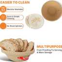 Banneton Bread Proofing Basket Set - 2X Round Sourdough Proofing Baskets - Sourdough Proofing Bowls Bread Baking Supplies With Liner & Cloth Cover - Cotton Rope Banneton Basket for Baking