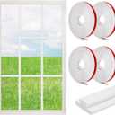 Pangda 4 Rolls 60 Feet Window Grille Inserts Grid Kit Self Adhesive Peel and Stick Trim DIY Flexible Trim Molding for Window Frames (White)