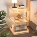 Acrylic Side Table Modern Side Table Clear Nightstand Assembly Required Storage Table for Living Room Bedroom