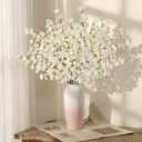 Uieke 24Pcs Silk Cherry Blossom Branches, 39.3in Artificial Cherry Blossom Tree Stems, Fake Plum Blossom Flowers Arrangement for Wedding Home Japanese Decor, White