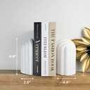 Heavy Book Ends Set of 2, Concrete Bookends for Shelves and Bookshelf Decor, Stylish and Durable Decor, Minimalist Book Ends for Shelves, Perfect for Home and Office (Arch 1)
