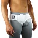 Everyday Medical Inguinal Hernia Belt for Men & Women - Post Surgery Groin Hernia Truss for Left/Right Side, Adjustable Inguinal Hernia Support Belt w/Compression Pad - White, L/XL