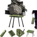 Portable Camping Stool & Travel Seat - 300 lbs Heavy Duty, Aluminum Legs & PP Seat - Ultralight Collapsible Pocket Chair for Adults, Fishing, Hiking, Queuing & Motorcycle Touring (Green)