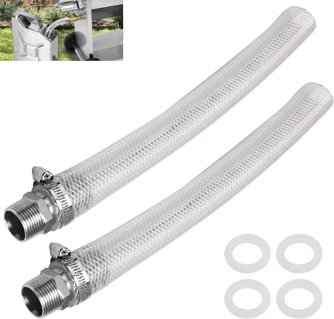 Fryer Drain Extension Hose Compatible with Bayou Classic 1" Valve Connectors,15 inch Drain Hose fits for 700-602, 700-701, 700-704, 700-709, 700-725 Deep Fryer Oil Drain Pipe