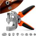 Leather Snap Fastener Tool Kit - Snap Button Kit with 40 Sets 15mm Silver Snaps - Hole Punch & Snap Press Pliers for Leather Craft, Jacket & Bag Repair - Ergonomic Design for Safe, Easy DIY Projects