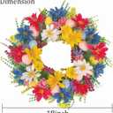 18 Inch Artificial Easter Wreath, Colorful Floral Easter Wreath&Egg Decor,Home Decor for Table, Mantel, Indoor Spring Decor