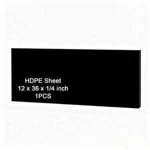 HDPE Sheet 1/4-12" x 36" High Density Polyethylene Sheets with Protective Film 1/4 Thick HDPE Plastic Sheet Board Solid Plastic Block for Flat Panel DIY Projects Machining Home (Black)