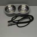 Pet Heated Bowl for Cat Dog, Freeze-Proof Warming Animal Food Feeder with Anti-Chew Cord,Waterproof & Thermostat Heating Bowls Removeable, (2 x 23 fl oz, Grey)