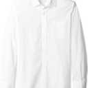 Amazon Essentials Men's Long-Sleeve Casual Poplin Shirt, M, White