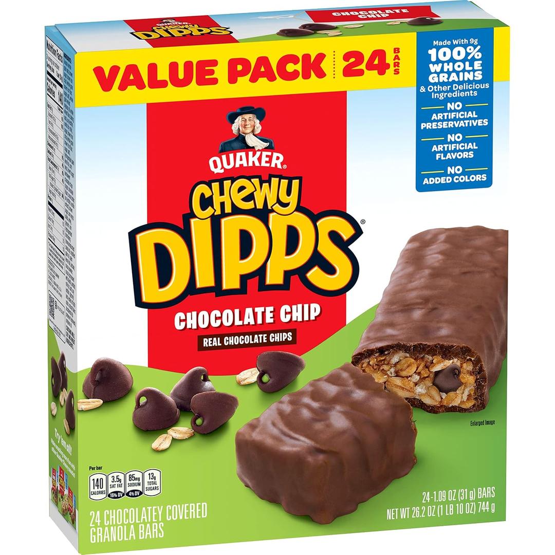 2 x Quaker Chewy Dipps Chocolate Chip 24ct (EXP 02/14/27)