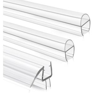 Shower Door Seal, 3 Pack 3/8" X 78" Glass Door Bottom Seal, Ultra Clear Frameless Shower Doors Strip Side U-Type, Shower Door Sweep to Stop Water Leaks for 3/8 Inch (10mm) Glass