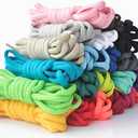 4 x Oval Athletic Shoelaces Half Round Shoe Laces for Sneakers Running Shoes Sport Shoe Strings 23 Color (39"(100cm), Blue)
