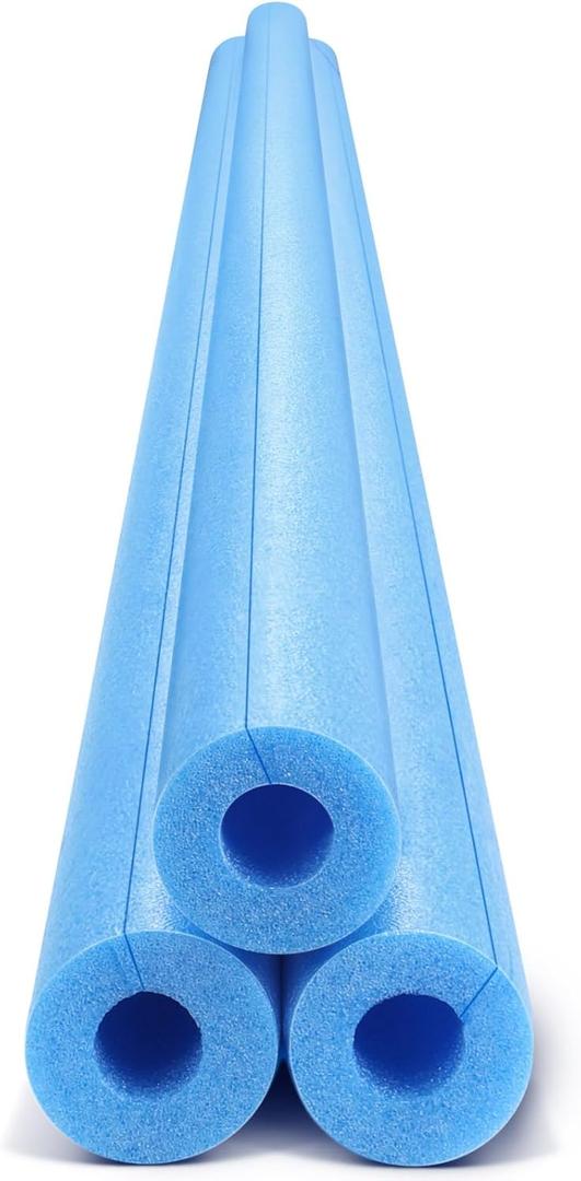 Pangda 3 Pack Pool Noodles 55 Inch Foam Noodles Swim Clamp Hollow Foam Pre Slit Clamp Protection for Swimming Floating Craft Projects Padding Bumper (Blue)