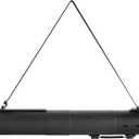 Juvale Extendable Poster Tube - Telescoping 30-49 in Poster Carrying Case - Adjustable Shoulder Strap Blueprint Tube - High-Capacity Art Storage - 5 in Diameter, Black
