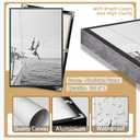 Dcvjiy Vintage Women Jumping Into Water Posters Black And White Coastal Canvas Wall Art Summer Ocean Jump Sail Boat Yacht Prints Painting For Home Bedroom Dorm Wall Decor 12x16in Unframed