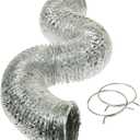 GE Flexible 4-Ply Aluminum Clothes Dryer Vent Duct 4 inch 8 feet with Clamps, UL Approved, OEM, PM8X73
