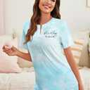 LOTUCY Bride Pajama Set Bachelorette Pjs Women Casual Tie Dye Pajama Bridal Party Pajamas Set Short Sleeve Sleepwear (S)