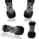 Dog Boots Waterproof Shoes Breathable Socks, with Anti-Slip Sole and Adjustable Magic Tape All Weather Protect Paws Only Fit for Small Dog(4Pcs)(Black, M)
