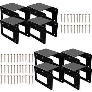 8 Pack Firewood Log Storage Rack Bracket Outdoor, Adjustable Heavy Duty Powder Coated Steel Holder,Fireplace Wood Storage, Log Holder