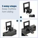 Non Slip Mattress Gaskets, Mattress Holder in Place Gripper for Metal Bed Frame, Keep Mattress from Sliding Gripper, Adjustable, 6 PCS, Black
