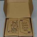 Fulmoon 60 Pcs Christmas Motivational Pens Notebook Gifts Bulk Inspirational Quote Ballpoint Pen Small Pocket Notepads Mini Journals Appreciation Gifts for Teachers Employee Students (Brown)