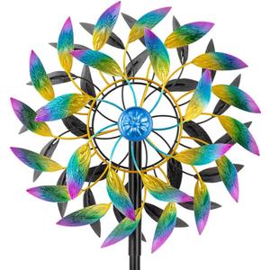 DREAMSOUL 360 Wind Spinners Outdoor with Metal Stake, Kinetic Two-Way Wind Spinners for Yard and Garden Decor (63 * 13 Inches)